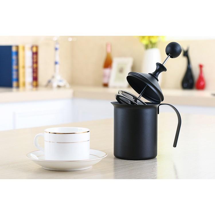 400ML不銹鋼打奶泡器適合拿鐵/卡布其諾日式雙層手打奶泡器打牛奶起泡器咖啡用具-細節圖4