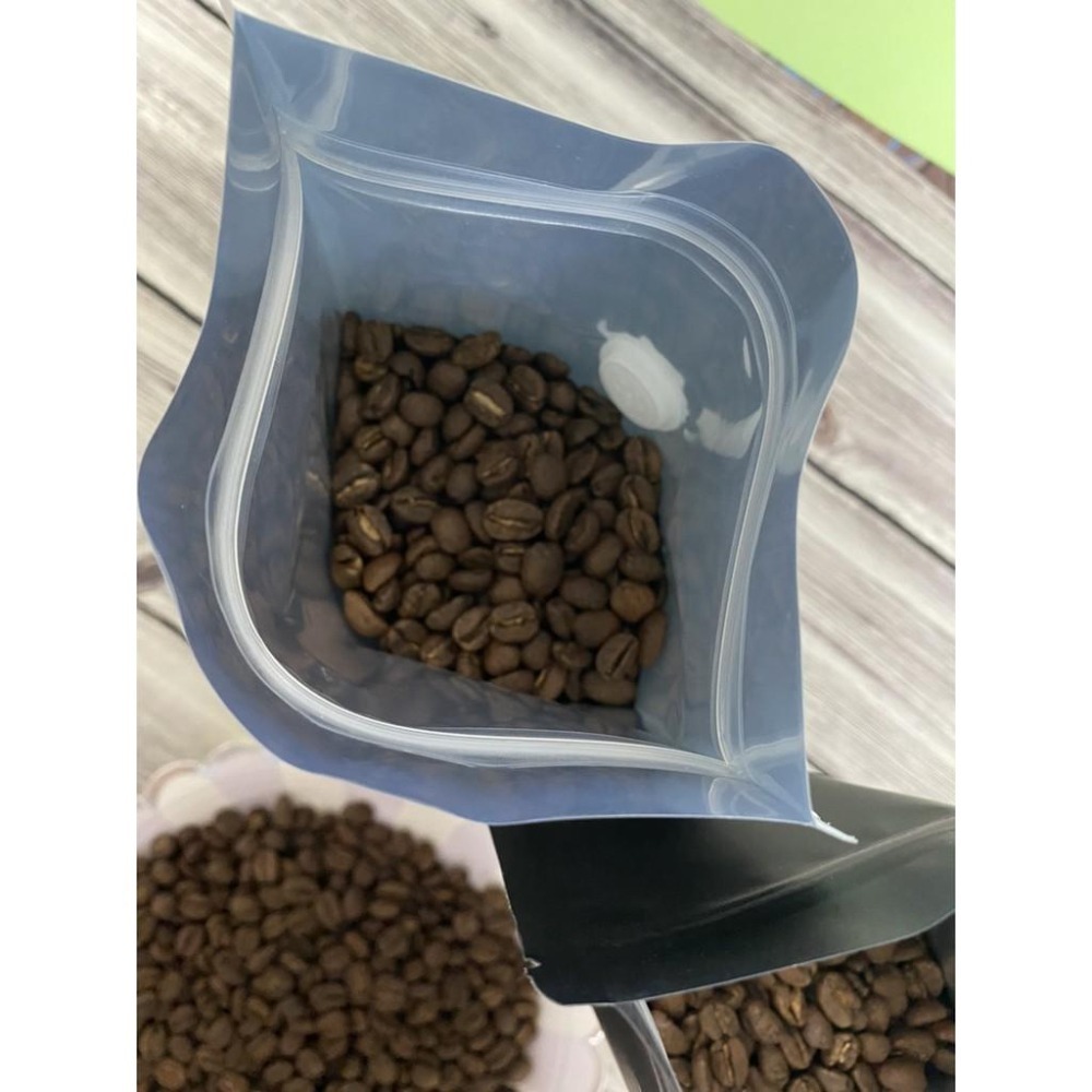 免封口袋(雙夾鏈中間開單氣閥)1/4磅/半磅裝/一磅裝咖啡袋(黑色/白色10入裝)-細節圖4