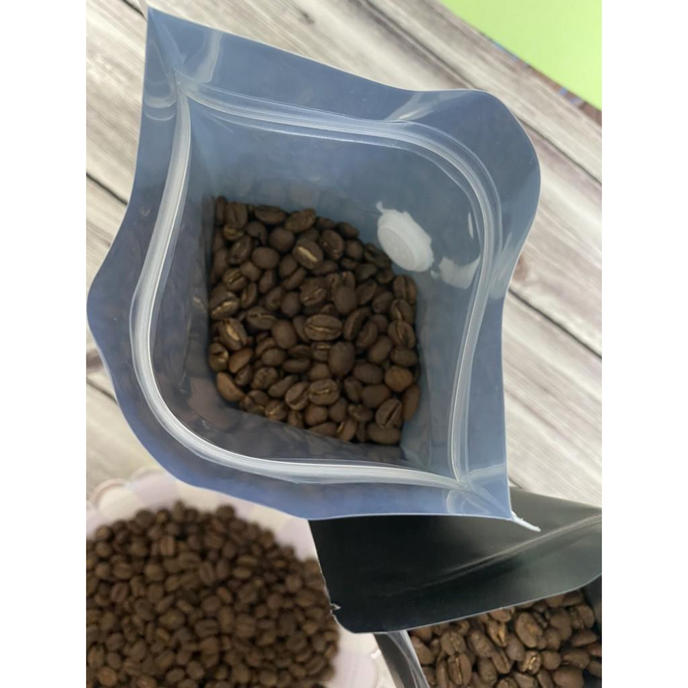 免封口袋(雙夾鏈中間開單氣閥)1/4磅/半磅裝/一磅裝咖啡袋(黑色/白色10入裝)-細節圖4