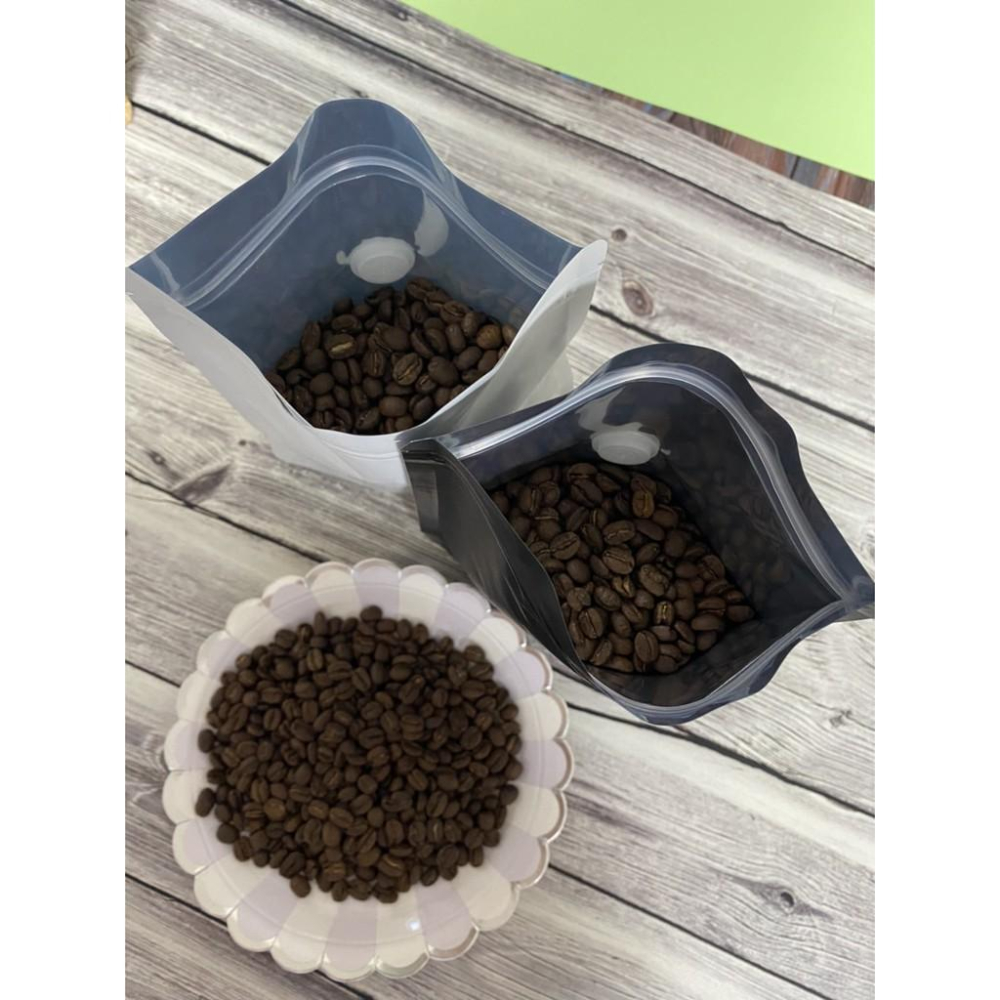 免封口袋(雙夾鏈中間開單氣閥)1/4磅/半磅裝/一磅裝咖啡袋(黑色/白色10入裝)-細節圖5