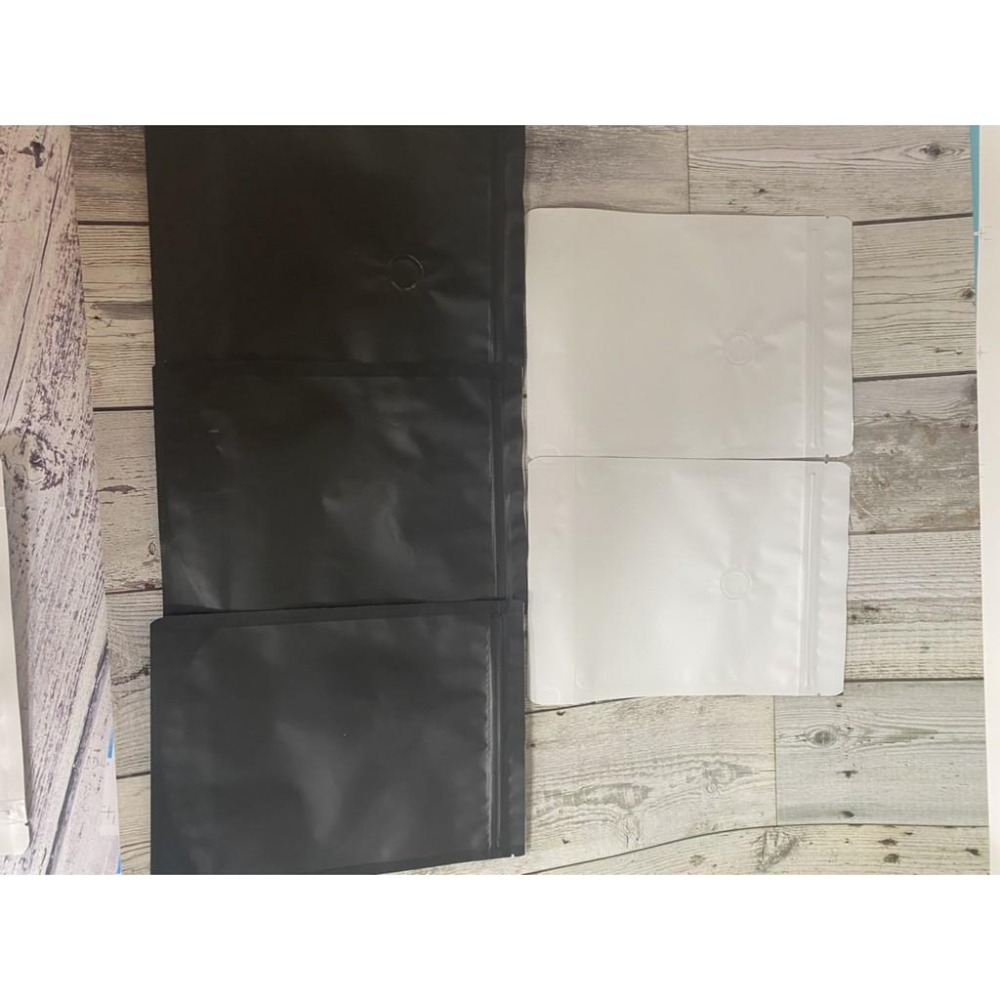 免封口袋(雙夾鏈中間開單氣閥)1/4磅/半磅裝/一磅裝咖啡袋(黑色/白色10入裝)-細節圖8