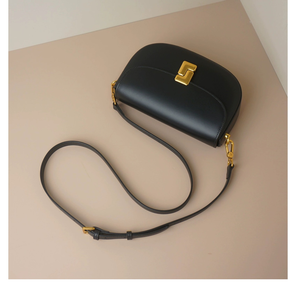 ✨小眾設計 真皮馬鞍包 時尚簡約 牛皮 ◾Le Bonheur◾女包 包包 單肩包 斜挎包-細節圖2