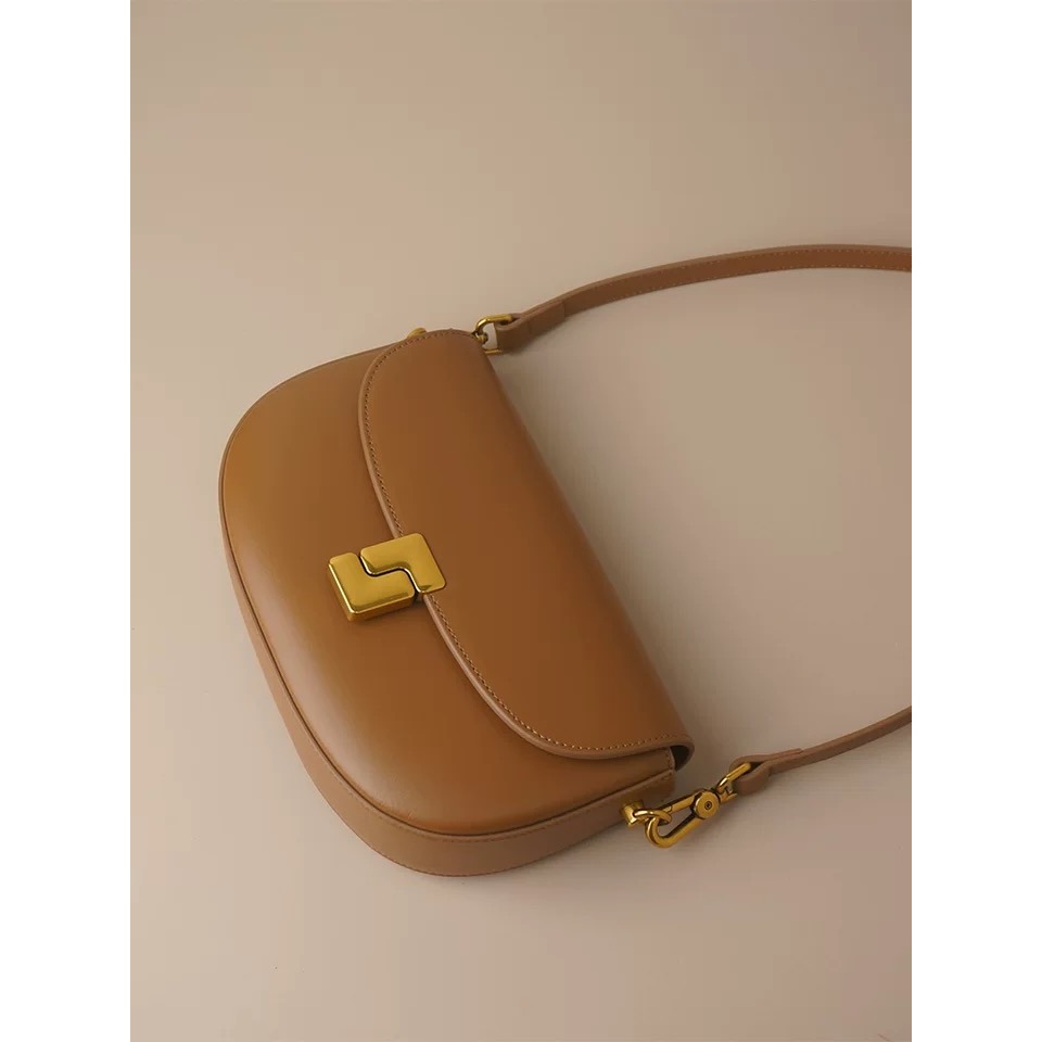 ✨小眾設計 真皮馬鞍包 時尚簡約 牛皮 ◾Le Bonheur◾女包 包包 單肩包 斜挎包-細節圖3