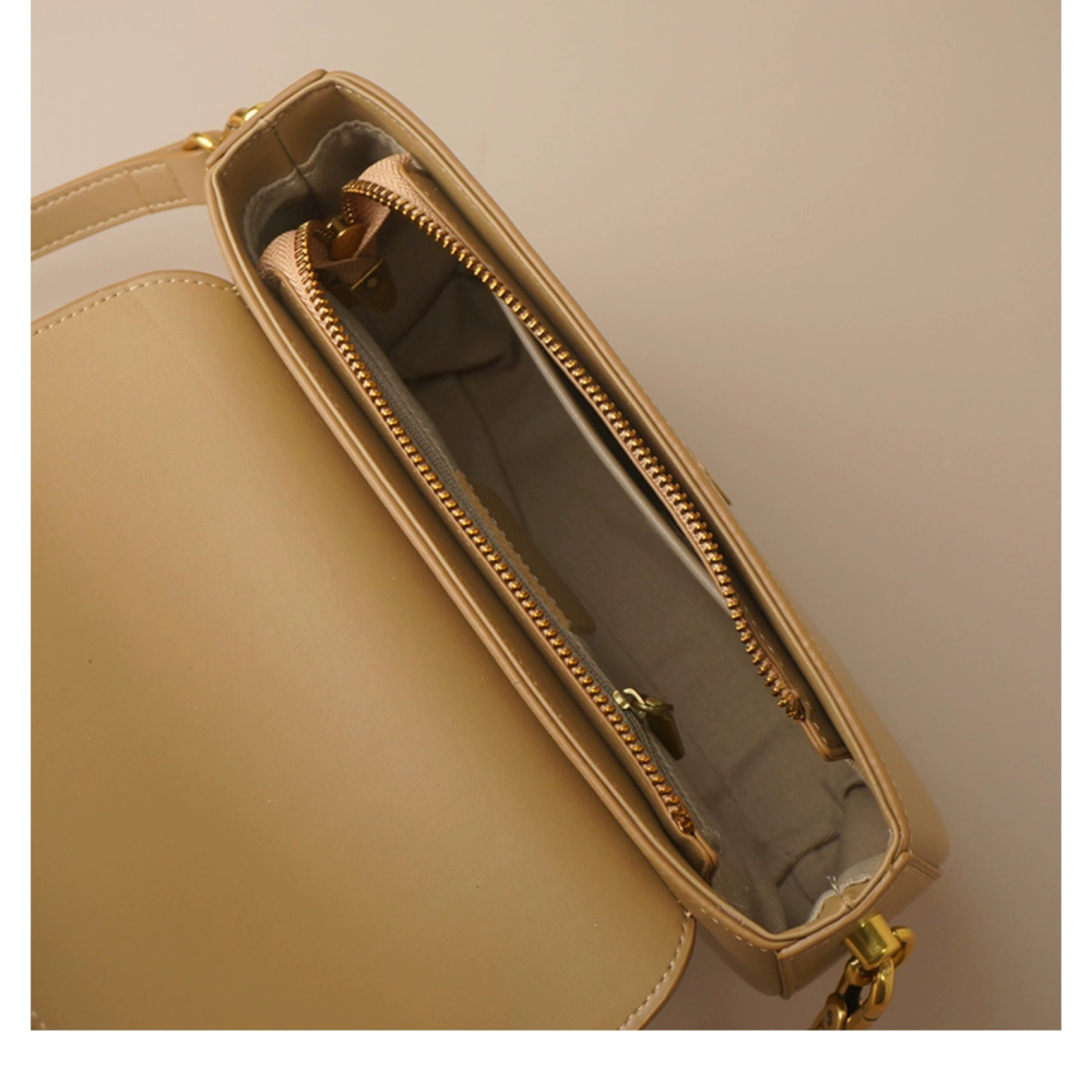 ✨小眾設計 真皮馬鞍包 時尚簡約 牛皮 ◾Le Bonheur◾女包 包包 單肩包 斜挎包-細節圖5