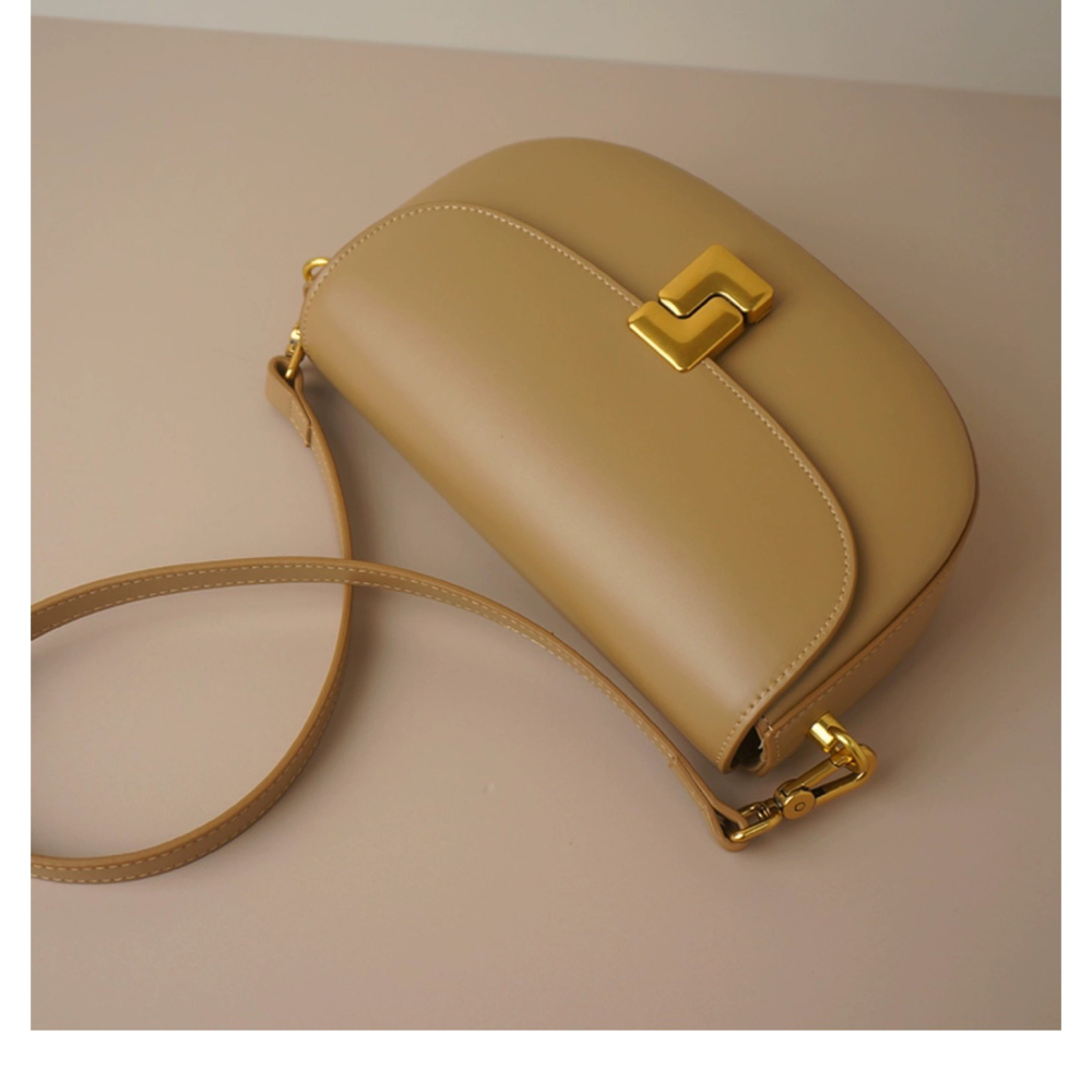 ✨小眾設計 真皮馬鞍包 時尚簡約 牛皮 ◾Le Bonheur◾女包 包包 單肩包 斜挎包-細節圖7