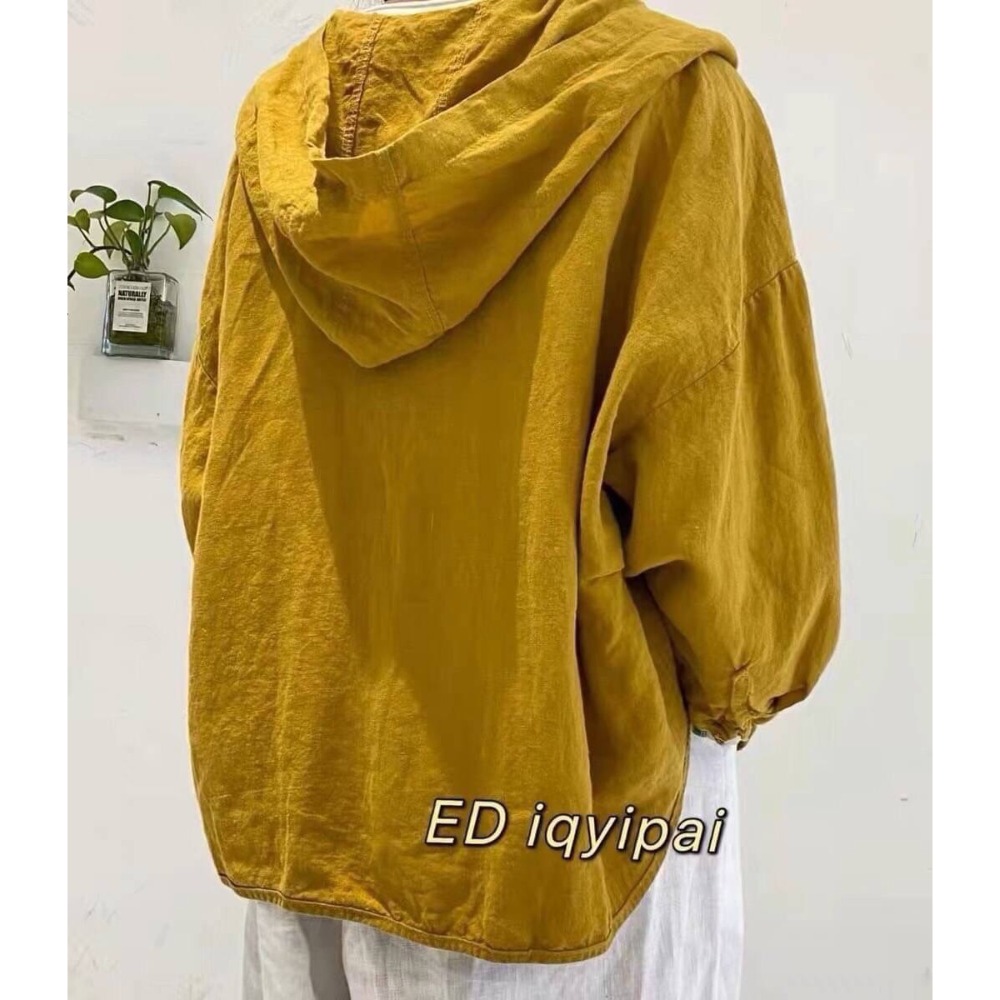 Gemini 日系。連帽亞麻ED家外套-細節圖2