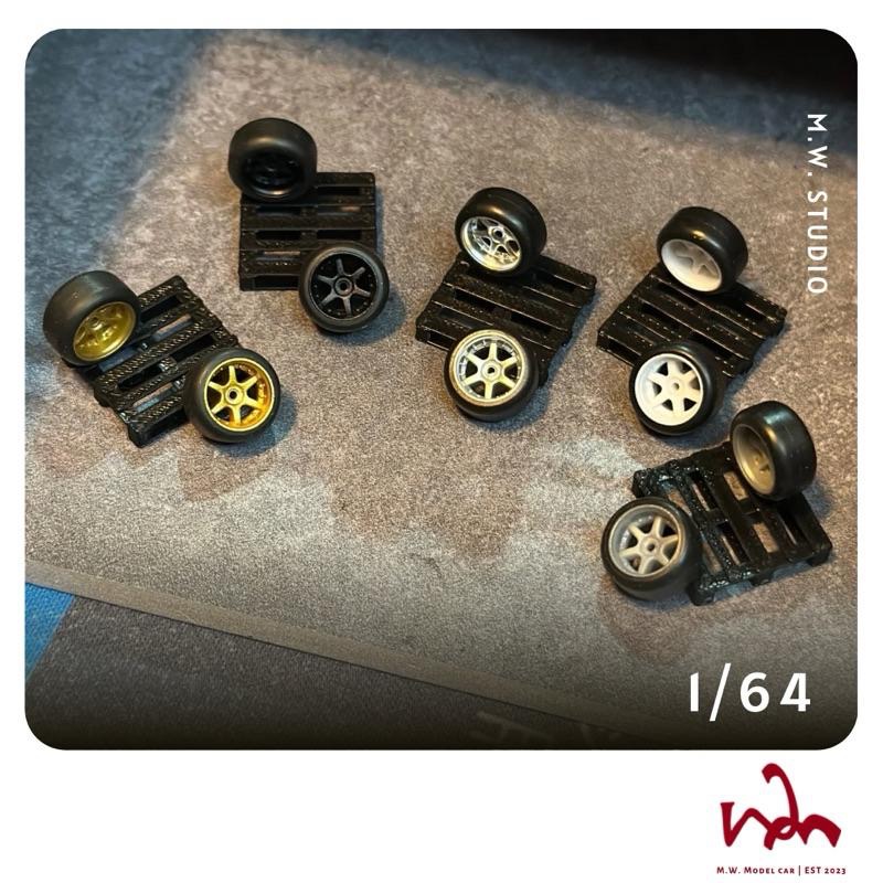 WM模型 1/64 六爪輪胎 二改 輪胎 模型 配件-細節圖2