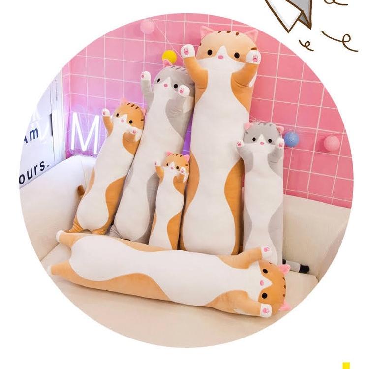 台灣現貨 快速到貨 長長的貓 寶寶 小孩 生日 禮物 交換 貓咪 公仔 絨毛 玩具 可愛 貓 抱枕 娃娃 玩偶-細節圖5