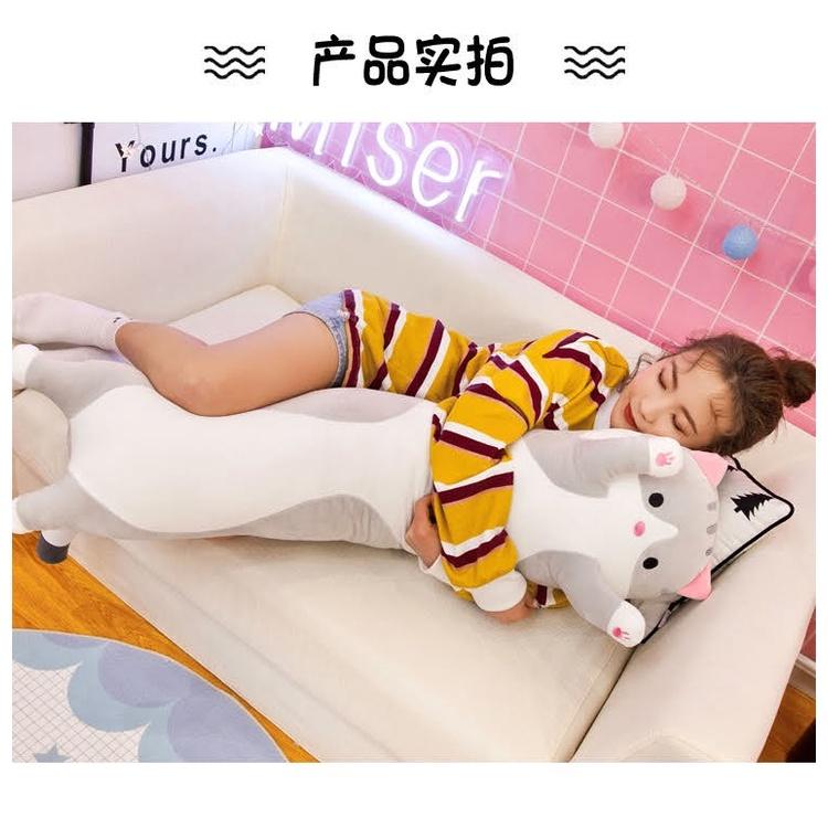 台灣現貨 快速到貨 長長的貓 寶寶 小孩 生日 禮物 交換 貓咪 公仔 絨毛 玩具 可愛 貓 抱枕 娃娃 玩偶-細節圖6