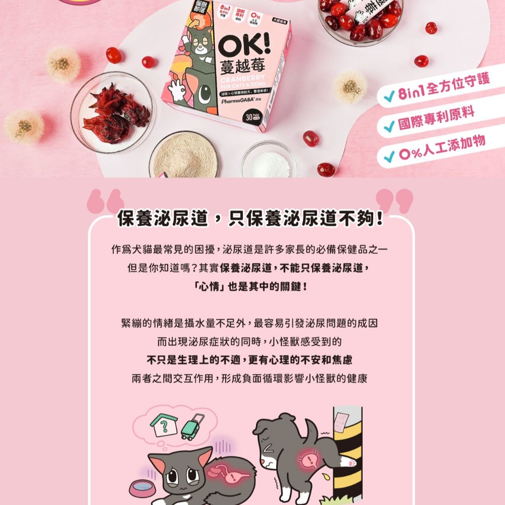 狗班長~【怪獸部落LitoMon】OK！蔓越莓 盒裝 (1.5g×30包) 泌尿保健-細節圖2