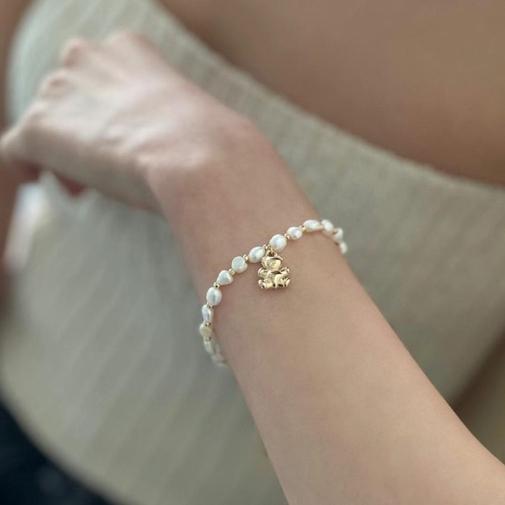 淡水珍珠金色小熊可愛手鍊 L230014-細節圖5