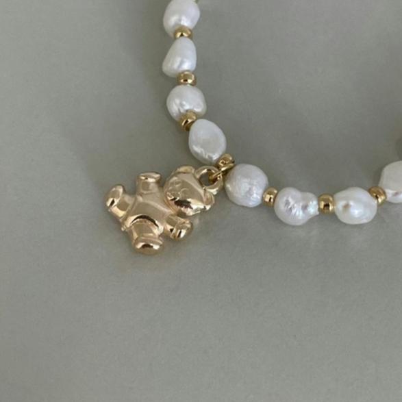 淡水珍珠金色小熊可愛手鍊 L230014-細節圖7