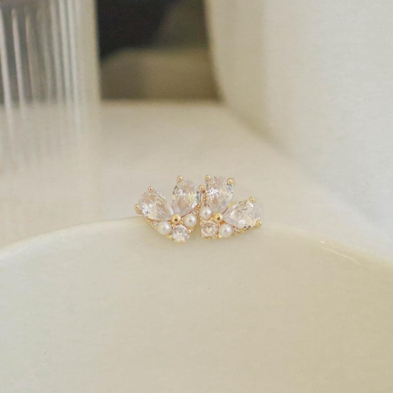 洛莉🥑鑲鑽愛心閃亮耳飾 AW0902-細節圖2