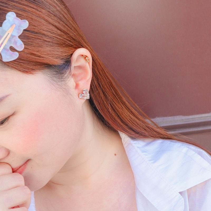 洛莉🥑鑲鑽愛心閃亮耳飾 AW0902-細節圖6