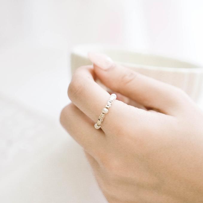 珍珠碎銀線戒 L230062-細節圖3