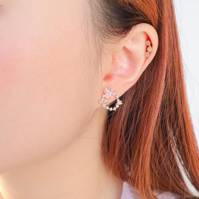 洛莉🥑鑲鑽花環小清新耳飾 AW0903-細節圖5