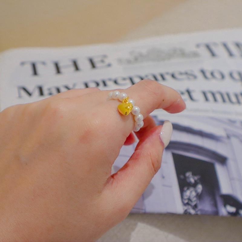 洛莉🥑愛心珠珠彈性戒指 AW0806-細節圖2