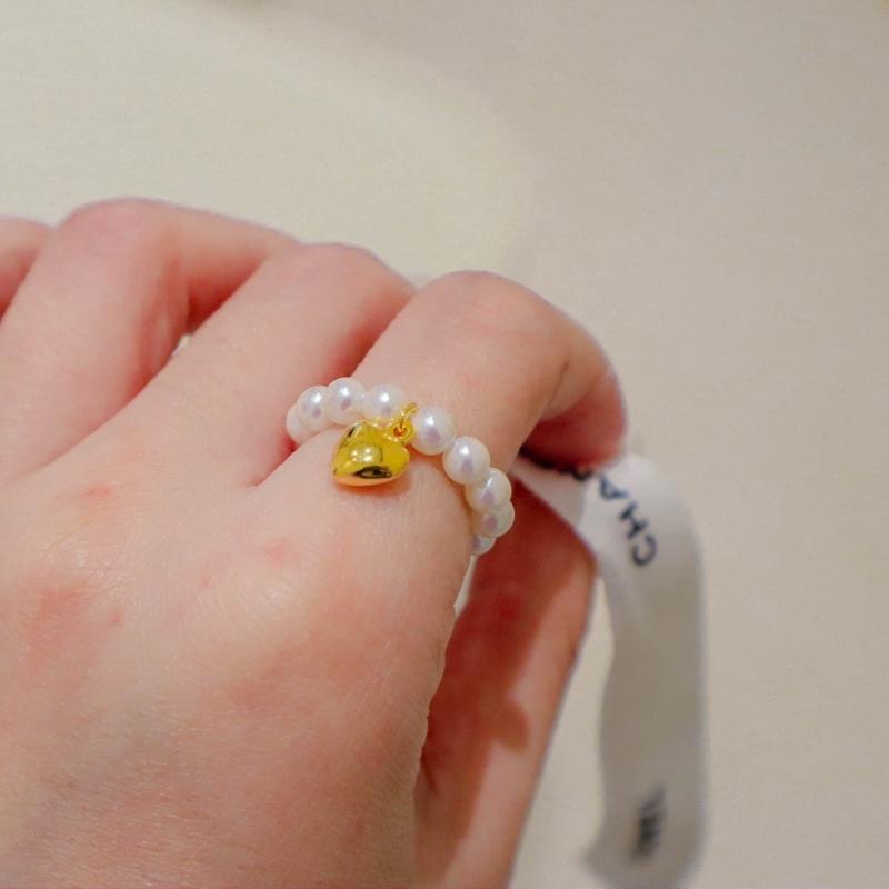 洛莉🥑愛心珠珠彈性戒指 AW0806-細節圖6