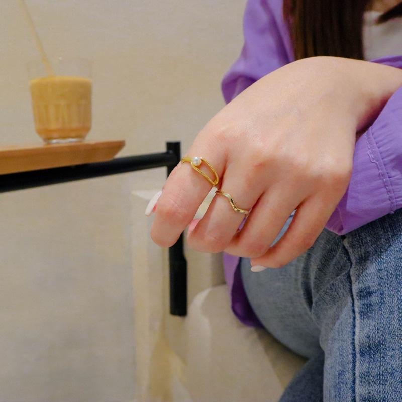 洛莉🥑大波浪金色戒指 AW0818-細節圖4