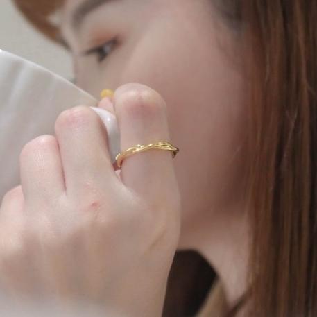 洛莉 🥑 金色不規則麻花戒指 SS0401-細節圖3