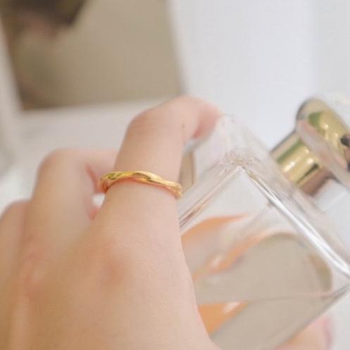 洛莉 🥑 金色不規則麻花戒指 SS0401-細節圖5