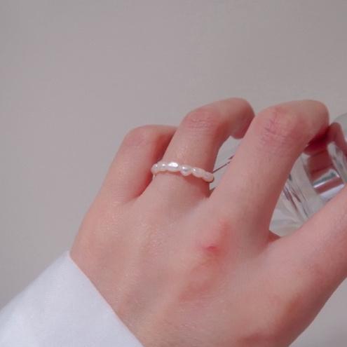 洛莉 🥑 復古可愛淡水珍珠戒指 戒鏈 SS0406-細節圖2