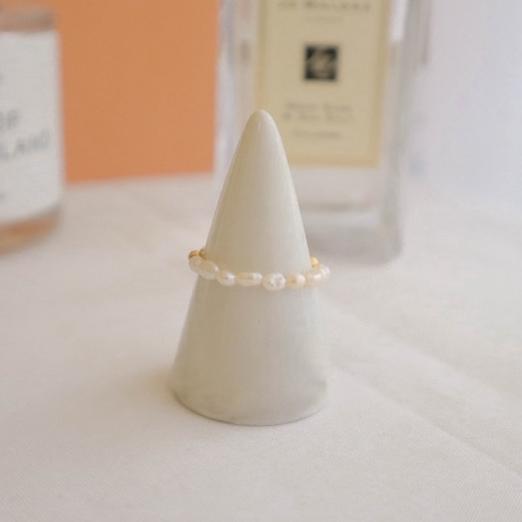 洛莉 🥑 復古可愛淡水珍珠戒指 戒鏈 SS0406-細節圖3