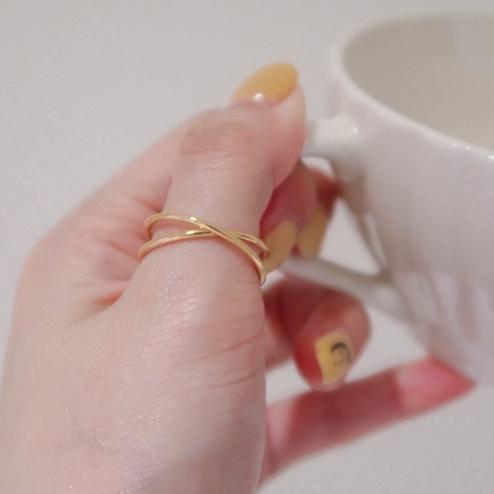 洛莉 🥑 高級感交叉環繞戒指 SS0413-細節圖3