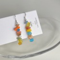 夏日彩色碎晶石玻璃流蘇耳墜-規格圖9