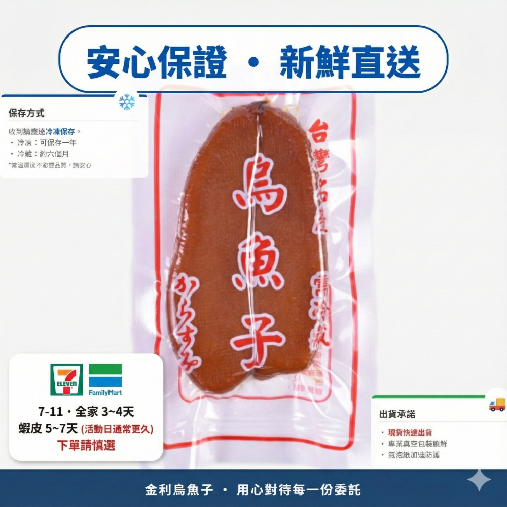 【小崴的金利】旗津野生烏魚子｜古法日曬・第三代手作｜3-8兩｜琥珀透光・低鹽不死鹹｜可附禮盒-細節圖7
