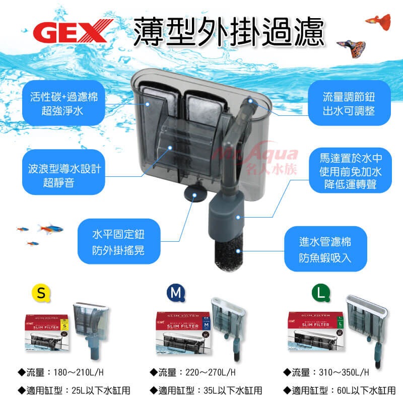 迪加購物【愛護寶貝】【現貨】GEX薄型外掛過濾器 （S，M，L)  活性碳板 生化棉 活性碳 過濾棉 外掛過濾-細節圖4