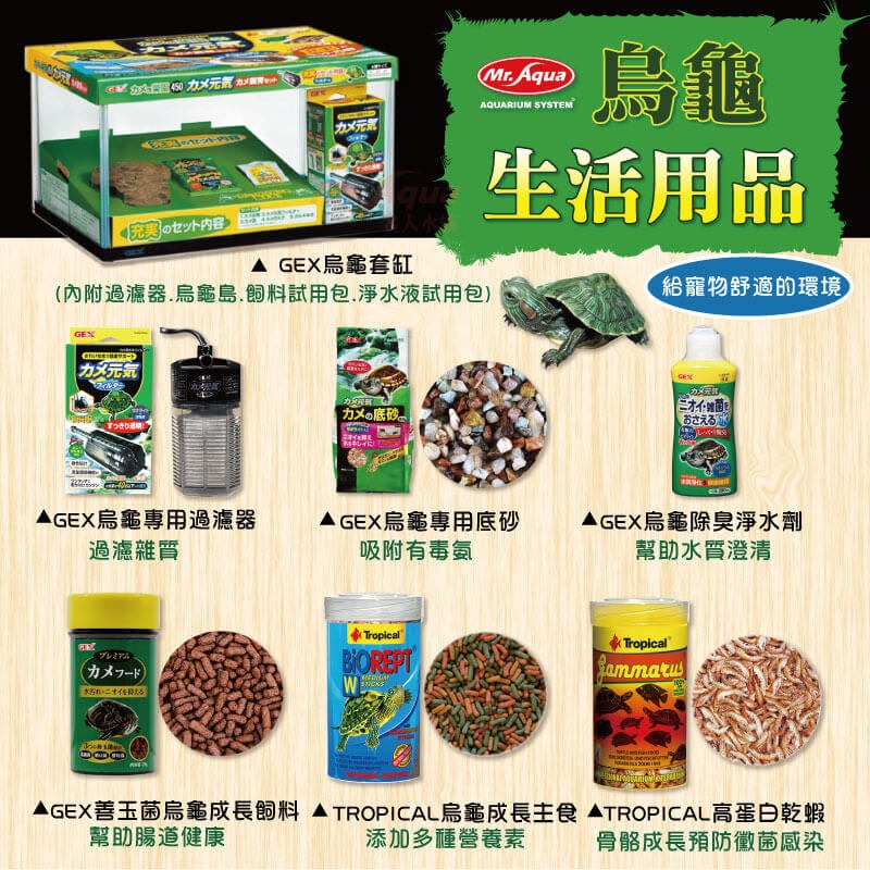 迪加購物【愛護寶貝】【現貨】GEX烏龜飼育缸-小(白色) 套缸組 長尾龜 地圖龜 吸氨 巴西龜 長尾龜 蛋龜-細節圖3