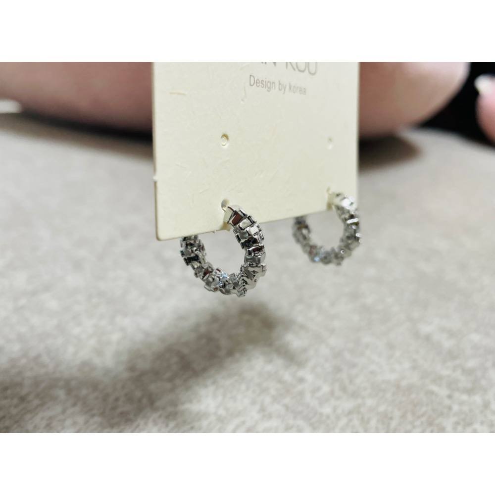 《台灣現貨》環式銀色耳環（非夾式）-細節圖2