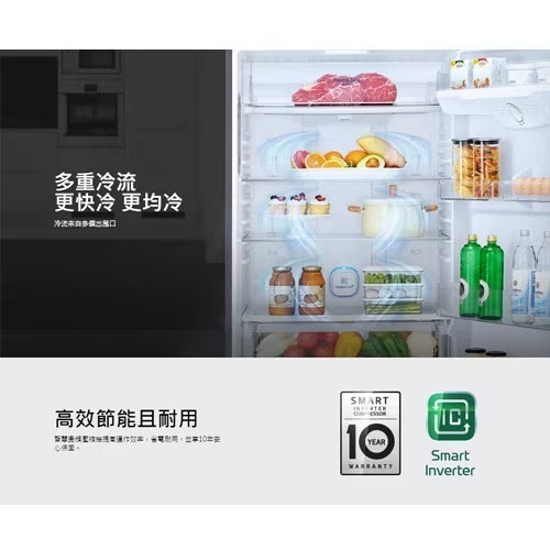 LG樂金 變頻 冰箱 GN-HL567SVN 525公升,WiFi 雙門 星辰銀 電冰箱 500L-細節圖7