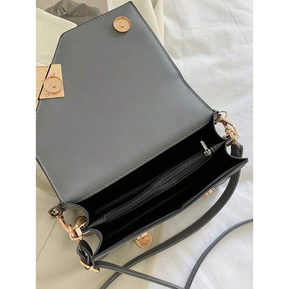 迷你編織鏈條裝飾翻蓋開合鎖扣手提包-細節圖3