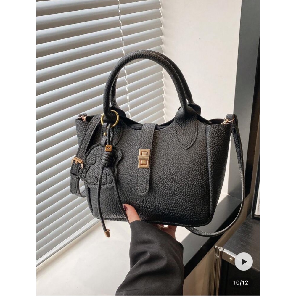 2025新款小眾奢華高端荔枝紋水桶包-規格圖3