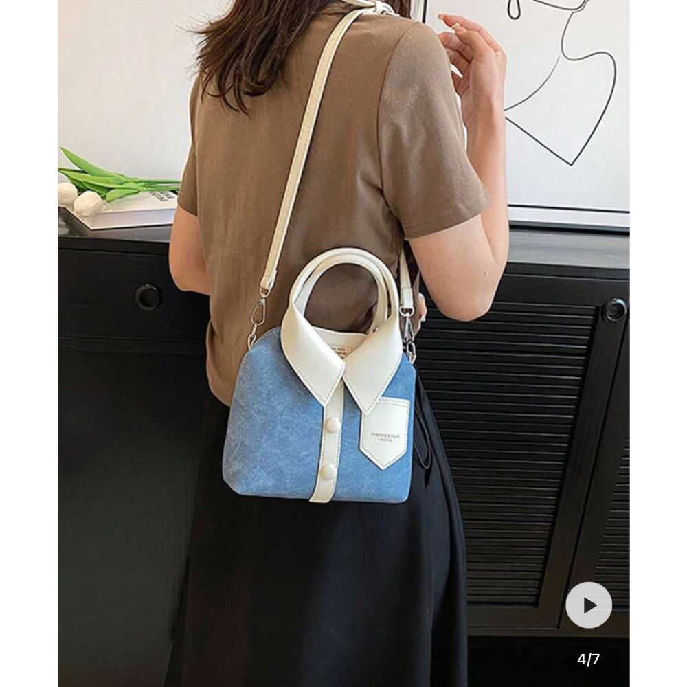 休閒鏈條肩帶奇特包-細節圖3