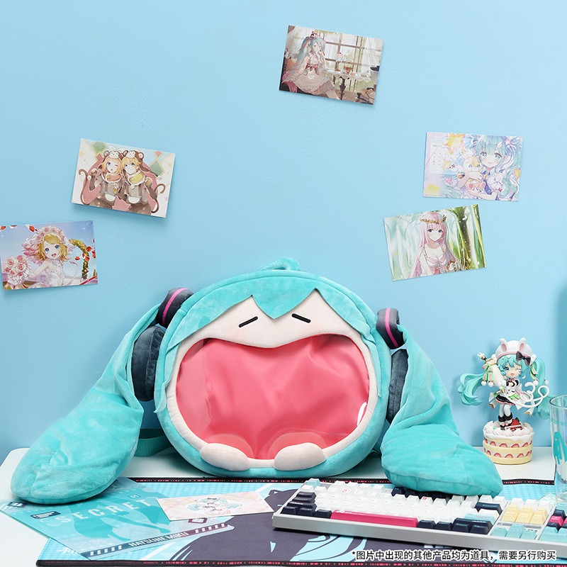 現貨👘 BEMOE出品  萌盒 正版授權 bilibili 嗶哩嗶哩 初音未來正版大嘴雙肩痛包-細節圖5