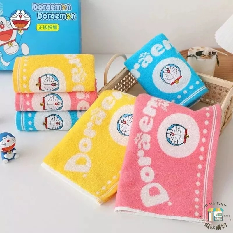 現貨🔔正版正版授權 哆啦A夢 小叮噹 洗澡毛巾 全棉吸水 洗臉 速乾 純棉 高端 家用 不掉毛 卡通兒童巾 浴巾 毛巾-細節圖2