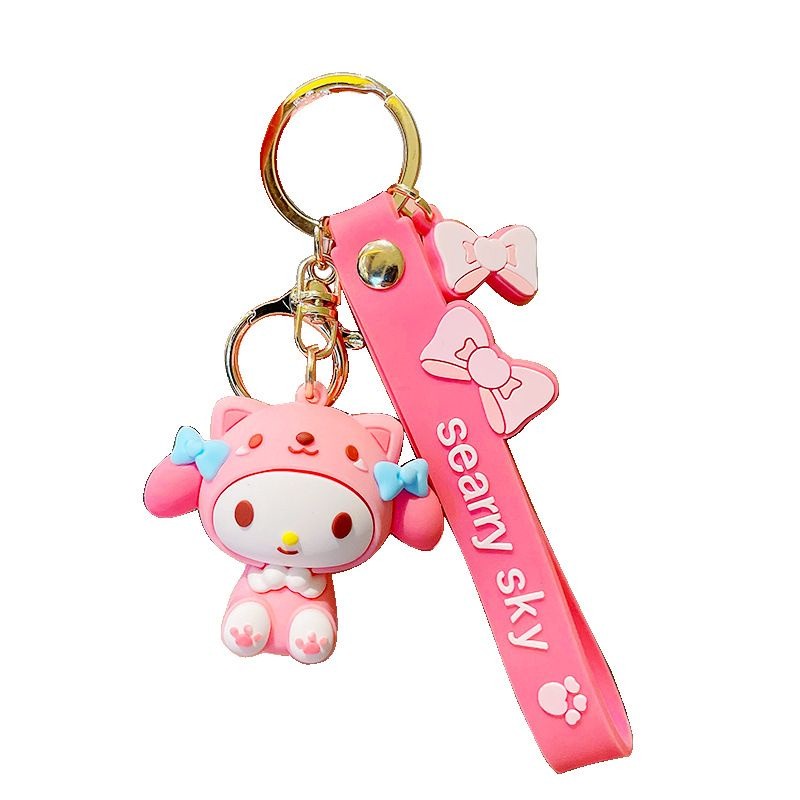 新款上架🪅現貨 三麗鷗 正版 卡通 卡蒂貓 Hello kitty 美樂蒂 公仔 鑰匙鏈 布丁狗  掛件 鑰匙扣 禮物-細節圖4