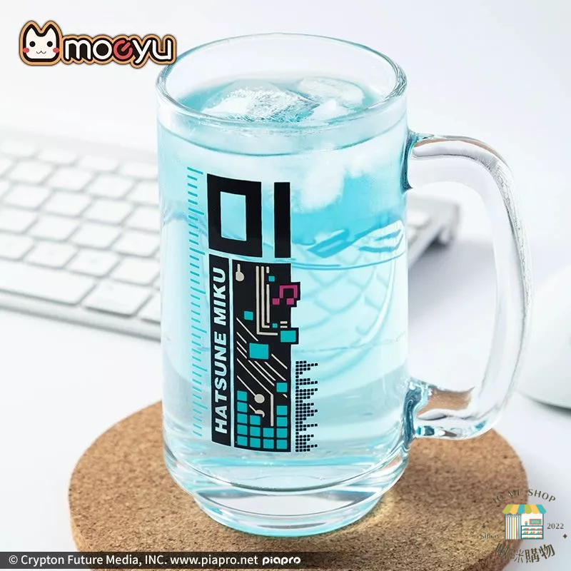 現貨 禮物 🍻官方授權 正品 Miku 初音未來 遇冷 變色杯  vocaloid V家  玻璃水杯 啤酒杯-細節圖2