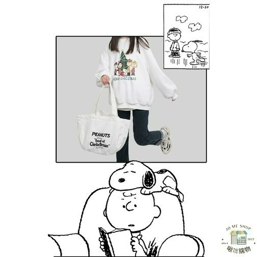 現貨🐾官方✨️ 正品 ✨️ Snoopy 史努比 卡通大容量 休閒帆布袋 包包 女 ins 百搭 單肩包-細節圖8