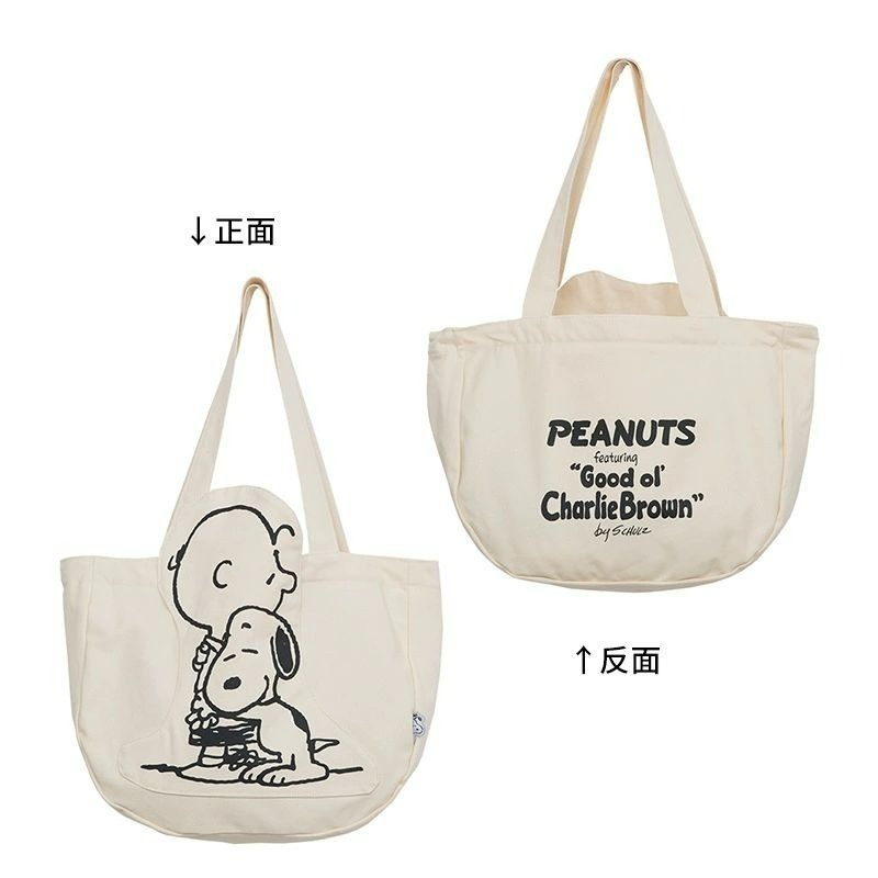 現貨🐾官方✨️ 正品 ✨️ Snoopy 史努比 卡通大容量 休閒帆布袋 包包 女 ins 百搭 單肩包-規格圖9