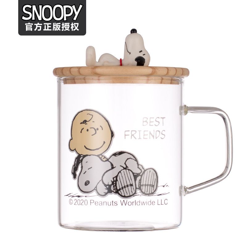 現貨✨️新花樣上架🐾官方正品 Snoopy 史努比 玻璃杯 便攜杯子 透明花 茶杯 耐熱玻璃杯 隨手杯 耐熱 禮物-細節圖6