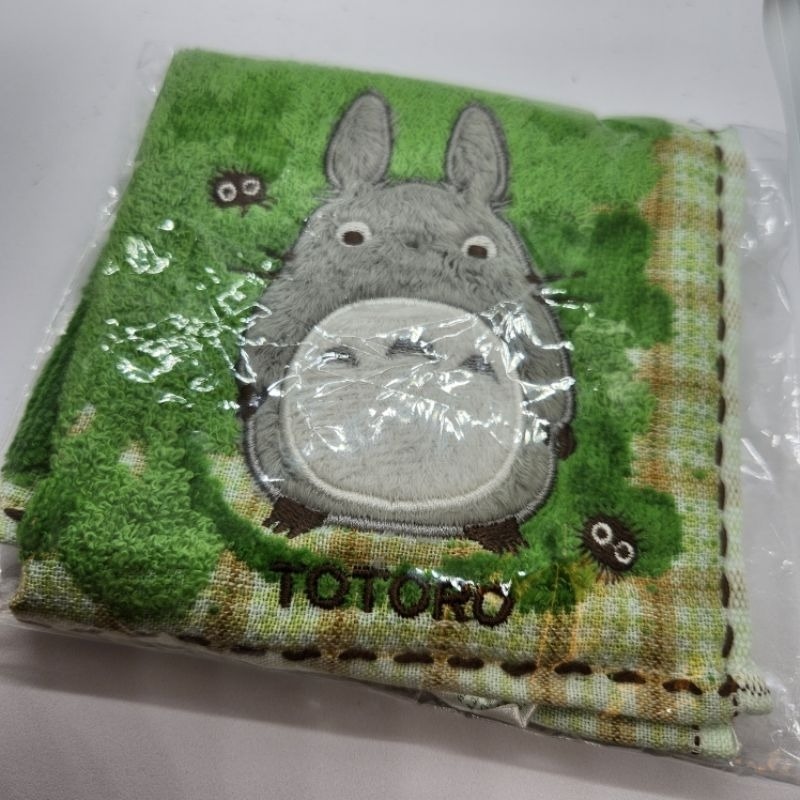 現貨 🎏 日本 龍貓 🇯🇵 TOTORO 刺繡 全棉 手帕 小方巾 毛巾 25x25 毛巾 禮物-細節圖5