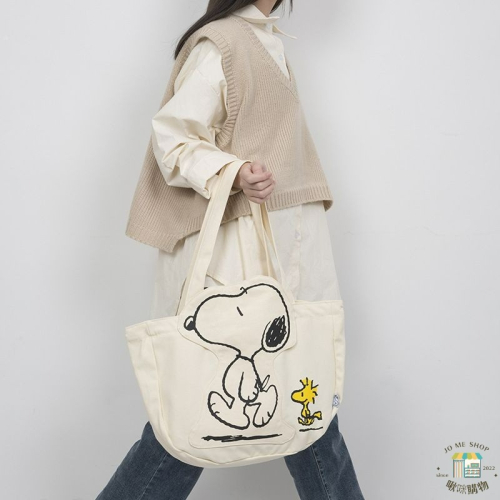 現貨當天出官方✨️正品✨️Snoopy 史努比 卡通大容量 帆布袋 包包 女 ins 單肩包