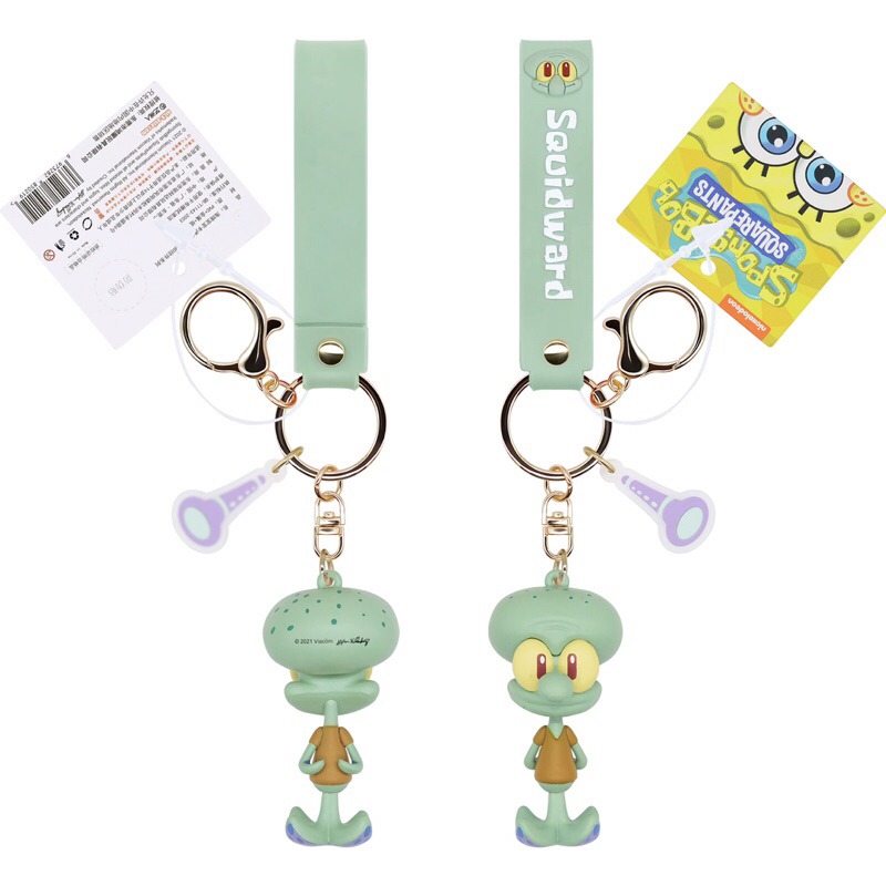 🫧正版授權 海綿寶寶 公仔 鑰匙扣 掛件 創意書包小掛件飾品 裝飾 禮物 掛球袋-細節圖6