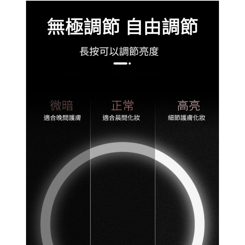 💄抖音網紅 LED化妝鏡✨️無極調光✨️台式桌面鏡🔋 USB充電 補光 美妝鏡 檯燈 小夜燈 化妝 三色LED-細節圖2