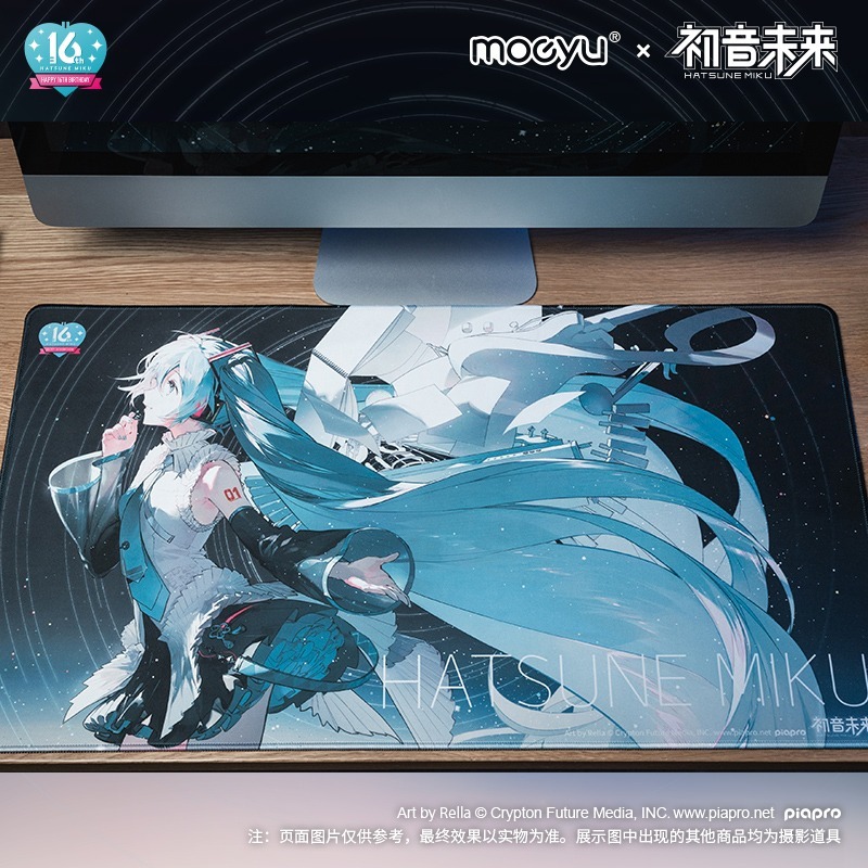 現貨 新品 16週年 限定 禮物 👘官方授權 正版 Hatsune Miku 初音未來 初音 超大桌墊 miku 滑鼠墊-細節圖4