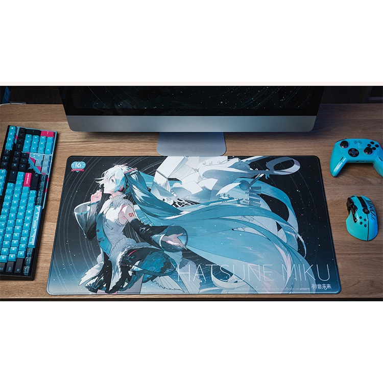 現貨 新品 16週年 限定 禮物 👘官方授權 正版 Hatsune Miku 初音未來 初音 超大桌墊 miku 滑鼠墊-細節圖9